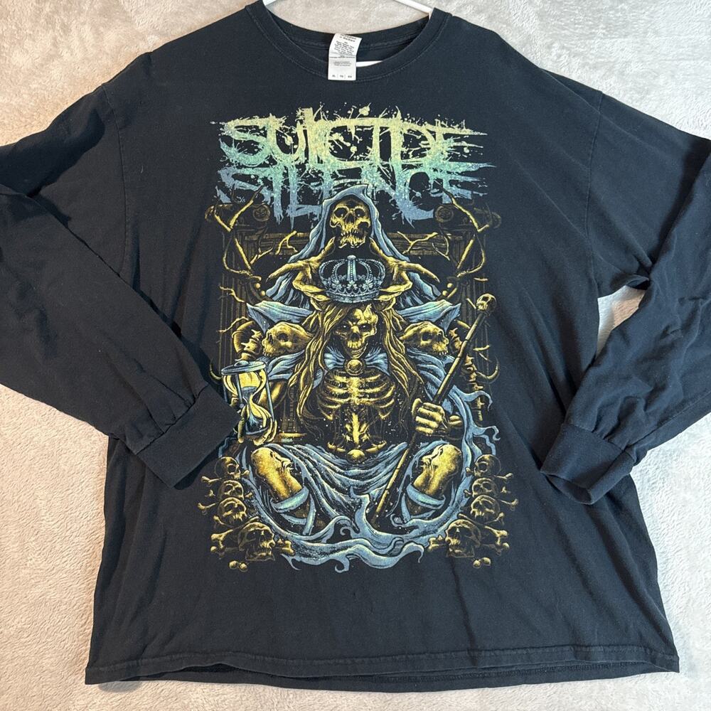Vintage Suicide Silence Inherit The Crown Front Back Print XL Gildan Cotton